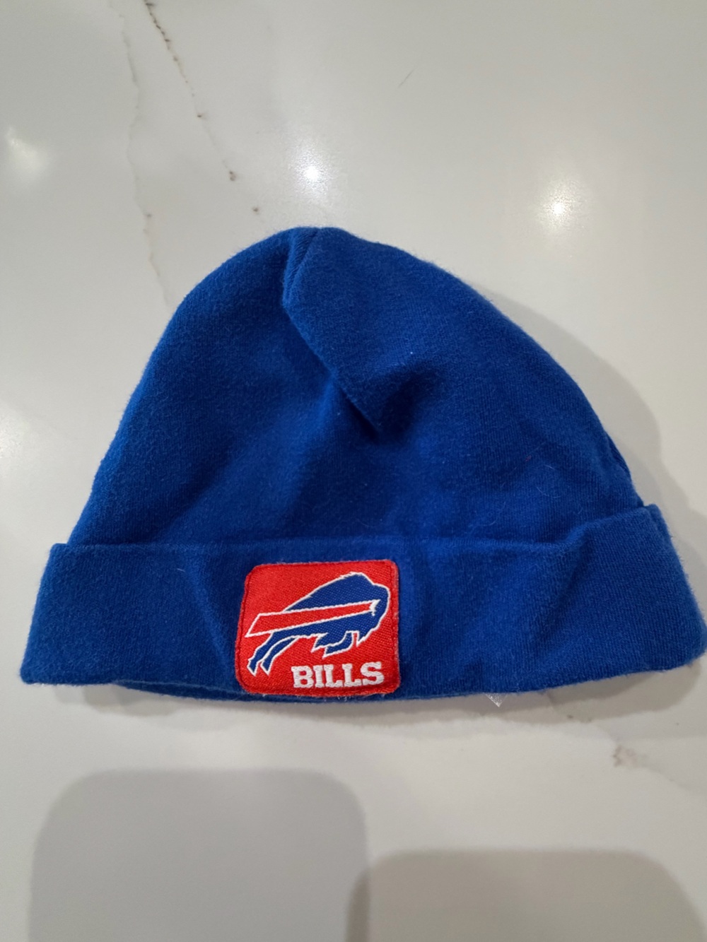 NFL Blue Kids Beanie with Red Bills Patch